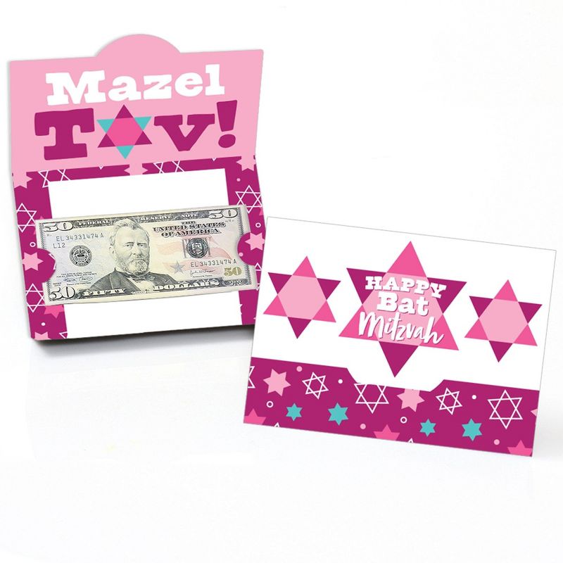 Big Dot of Happiness Pink Bat Mitzvah - Girl Party Money and Gift Card Holders - Set of 8, 1 of 5