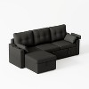 Reversible Sectional Sofa Couch, Pull-Out Sleeper Bed, Built-In Storage, Removable Cushion Covers, Modern L-Shaped Design, Black - 4 of 4