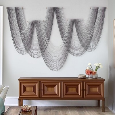 Aoibox Large Macrame Wall Hanging Boho Decor Handmade Dip-Dyed Fiber Art Modern Geometric Design for Bedroom Living Room