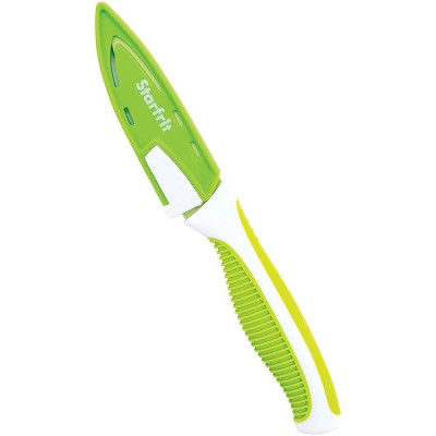 Choice 3 1/4 Serrated Edge Paring Knife with Neon Green Handle