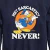 Boys' - Disney - Donald Me Sarcastic Never Graphic Long Sleeve Fleece Sweatshirt - 2 of 4