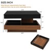 NicBex  Square 360-Degree Rotating Coffee Table with 3 Detachable Tray,2-Tier Center Table with Storage for Living Room - 3 of 4
