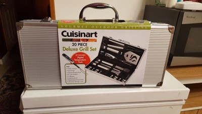 Cuisinart CGS-5020 20-Piece Deluxe Stainless Steel Grill Tool Set, Black/ Silver