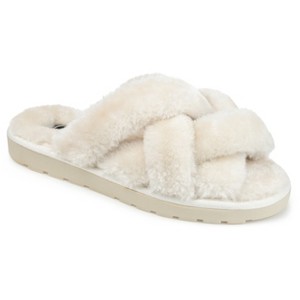 Journee Collection Womens Quiet Comfort Insole Slip On Slide Open Toe Slippers - 1 of 4
