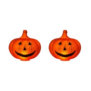 Mr. Halloween Mercury Glass LED Jack-O-Lantern Lights - 6" - Set of 2 - 1 of 4