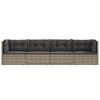vidaXL 4 Piece Patio Lounge Set with Cushions Gray Poly Rattan - 4 of 4