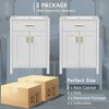 Vynxaria 48-Inch Modern Bathroom Vanity - Dual Ceramic Sinks, 4 Soft-Close Doors, 2 Flip Drawers, Double-Layer Shelves, White - 3 of 4