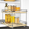 Lynk Professional Slide Out Vertical 10.25" Double Metal/Wood Spice Rack Silver: Kitchen Organizer, Cupboard Mount - 2 of 4