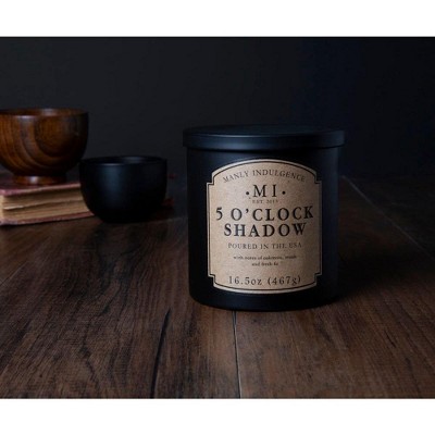 16.5oz Matte Black Glass Jar Soy Candle with Masculine Scent