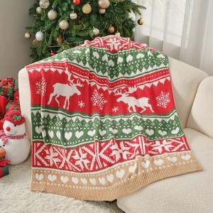 Snuggle Sac Soft Christmas Throw Blanket Knit Bed Blanket 50x60" - 1 of 4