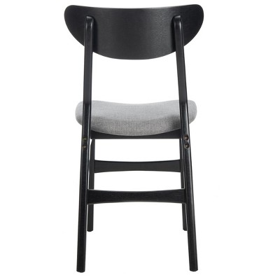 Lucca Black Wood Side Chair with Grey Cushion