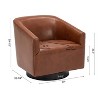 CAVINAS Faux Leather Accent Chair with Curved Backrest and Wood Base,Modern Upholstered Living Room Chairs,Reading Chairs for Living Room - 3 of 4