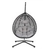 VisioGear Egg Chairs, Patio Egg Chair with Stand, Patio Hanging Egg Chair for Bedroom Living Room Balcony, Black & Gray, 42.13"*39"*76.77" - 4 of 4
