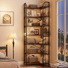 Corner Bookshelf 86" L Shaped Bookcase,Corner Bookshelves Industrial Bookcase L-Shape Bookshelf,Large Bookcases with Beaded Design Tall Display - 3 of 4