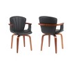 Swivel Dining Chairs Set Of 2 With PU Leather Seat, Mid Century Modern Bentwood Accent Chairs With 360 Degree Rotation-Maison Boucle - 2 of 4