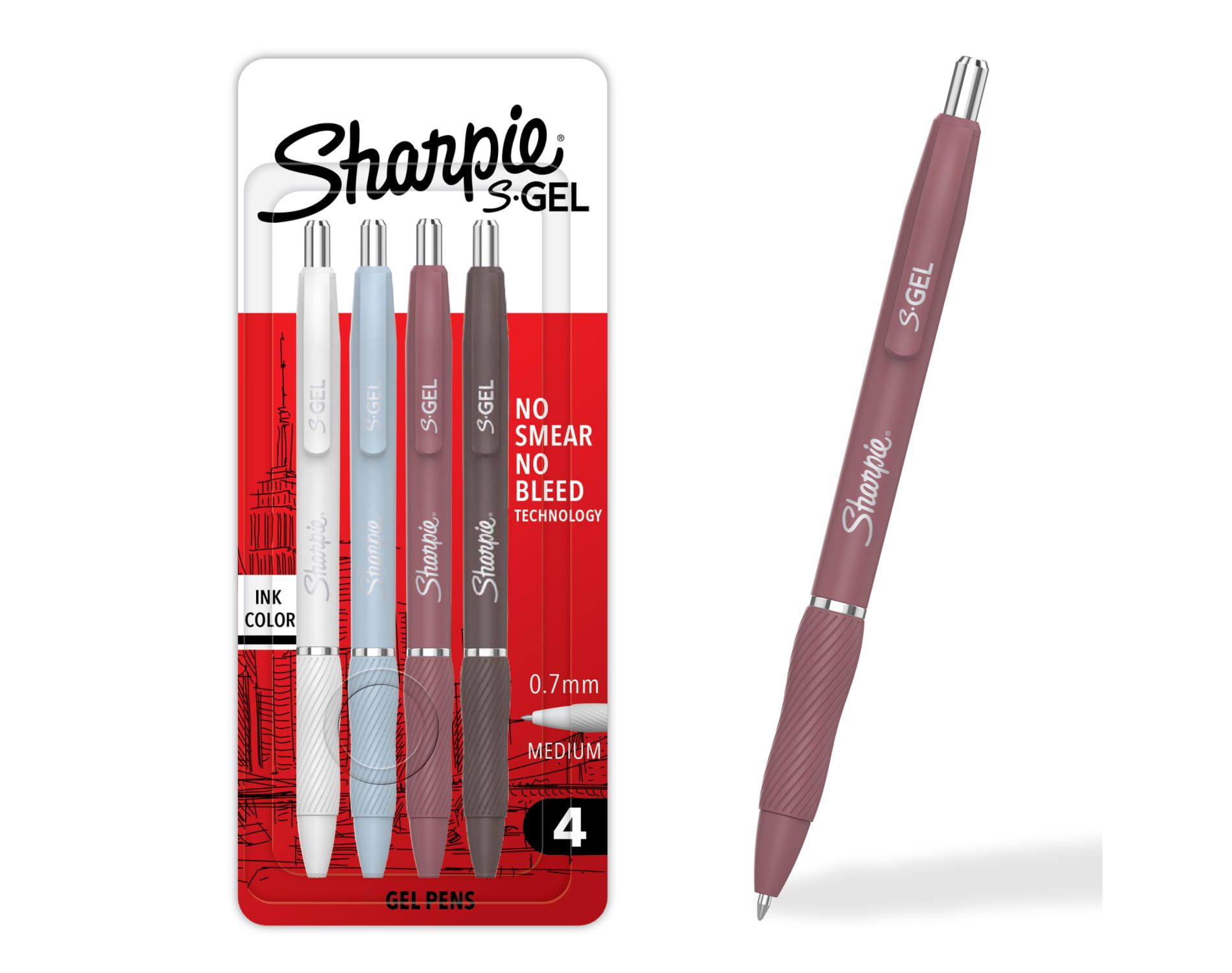 Sharpie 4ct S-Gel Black 0.7