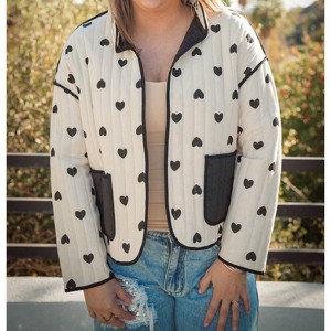 Women's All For Love Open Front Quilted Jacket - Mello - 1 of 4