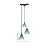 Toltec Lighting Europa 3 - Light Pendant in  Matte Black with 7" Teal Crystal Shade - 2 of 2