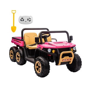 Kids Ride On Dump Truck 24V 4WD - 6-Wheel All-Terrain 2-Seater UTV with Parent Remote, Electric Dump Bed, Bluetooth, LED Headlights for Ages 3-9 - 1 of 4
