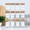 Empty Spice Jars with Label Pack (12x Bamboo Lid Glass Jar), 8oz Spice Storage Bottles w/ 72 Printed Spice Stickers and 20 Writable Pantry Labels - 3 of 4