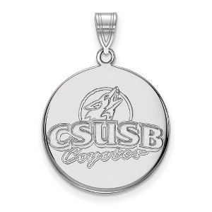 Black Bow Jewelry 10k White Gold California State San Bernardino Coyotes NCAA Large Pendant - 1 of 3
