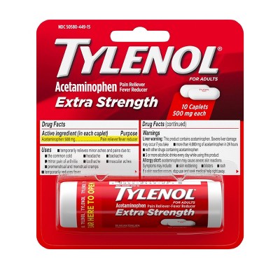 Tylenol Extra Strength Pain Reliever Caplets - Acetaminophen - 10ct