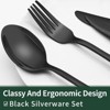 BRINJOY 24-Piece Black Silverware Set for 4 - Premium Stainless Steel Flatware Set with Steak Knives - 3 of 4