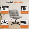 NicBex PU Leather Armless Office Chair with Wheels,Criss Cross Chair with Adjustable  Height,Cozy Gaming Chair,Desk Chair for Office - 4 of 4
