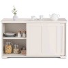 Tangkula Wood Buffet Cupboard Kitchen Storage Cabinet Sideboard w/ Sliding Door - 2 of 4