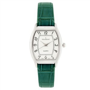 Peugeot Women 26 x 32mm Cushion Shape Watch with Green Leather Band - 1 of 2