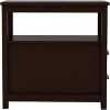 Wooden Narrow Side Table with 2 Drawers & Open Shelf, Freestanding Nightstand Sofa End Table for Small Spaces, Living Room, Bedroom, Brown - 4 of 4