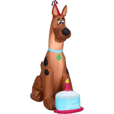Gemmy Airblown Inflatable Birthday Scooby WB  , 3.5 ft Tall, Brown