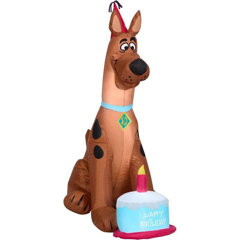 Gemmy Airblown Inflatable Birthday Scooby WB  , 3.5 ft Tall, Brown, 1 of 4