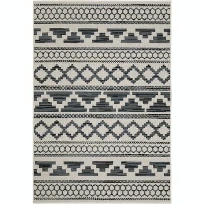 Oriental Weavers Torrey 005Y1 Light Grey/ Blue Indoor/Outdoor Area Rug - 9'10" x 12'10"