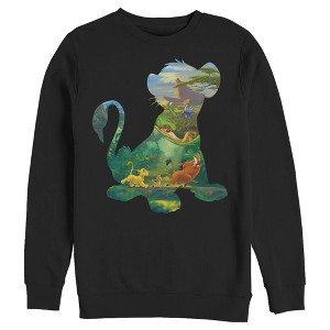 Men's Lion King Simba Silhouette Pride Rock Sweatshirt - 1 of 3