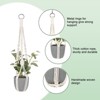 Unique Bargains Handmade Cotton Rope Hanging Basket Holder 36 Inch White 2-Pack - 2 of 4