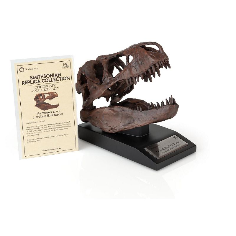 Master Replicas The Nation's T-Rex Skull Statue | 6-Inch Smithsonian Fossil Replica| 1:10 Scale, 1 of 8