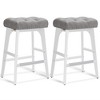 VASAGLE Bar Stools Set of 2, Counter Height Bar Stools, Kitchen Counter Stools with Wooden Legs, PU Leather Barstools - 2 of 4
