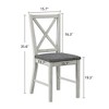 VECELO Rustic Wooden Dining Chairs Set of 2/4/6, Rubber Wood Kitchen Chairs with Padded Seat & Elegant Hollowed Backrest, Gray - 3 of 4