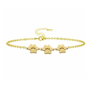 Hollywood Sensation  18K Gold Plated Paw Print Bracelet for Pet Lovers - Available in Gold and Silver - 1 of 3