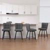 Bekrvio 26" Swivel Counter Height Bar Stools Set of 2,Modern Faux Leather Upholstered with Back,Counter Stool Chairs for Kitchen Island - 2 of 4