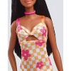 Barbie 12.7" Fashionista Pink and Orange Check Dress Doll Black Hair/Brown Eyes - 4 of 4