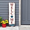 HomeRoots 36" Red White And Blue Americana Solid Wood Welcome Reversible Porch Sign - 2 of 4