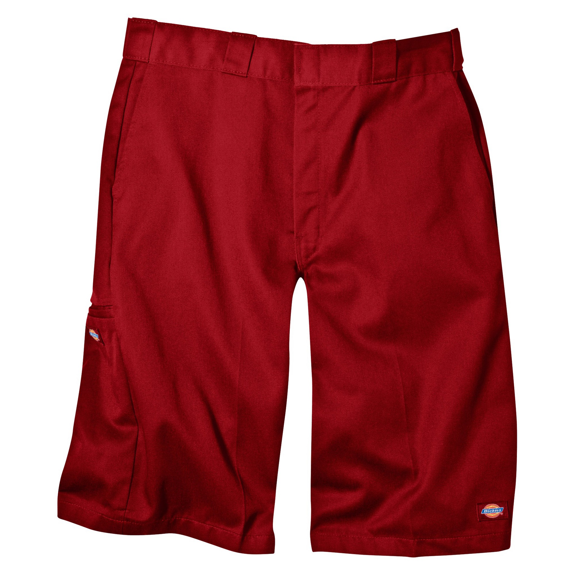 'Dickies Men's Loose Fit Twill 13'' Multi-Pocket Work Shorts- English Red 34'
