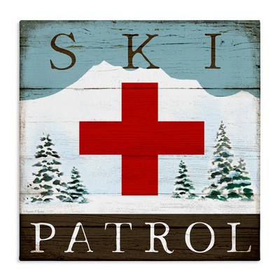 Stupell Industries Ski Patrol Rustic Cabin Sign, 36" x 36"