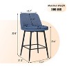 NicBex Swivel Chair with 360 Degree Upholstered Bar Stools Set of 2 with Metal Legs for Kitchen Island and Pub - 3 of 4