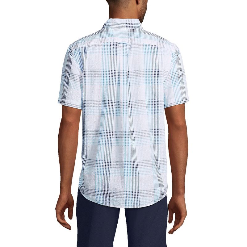 Lands' End Men's Traditional Fit Short Sleeve Seersucker Shirt, 2 of 7
