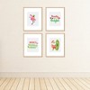 Big Dot of Happiness Tropical Christmas - Unframed Beach Santa and Flamingo Holiday Linen Paper Wall Art - Set of 4 - Artisms - 8 x 10 inches - 3 of 4