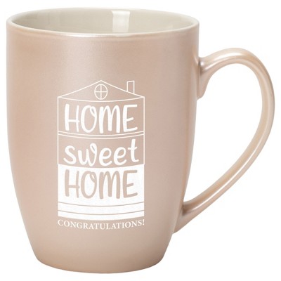 Elanze Designs 10 Ounce Ceramic Decorative Laser Engraved Giftable Novelty Tea Coffee Cup Mug Precious Pearl Home Sweet Home Congratulations!