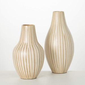 Sullivans 16.5" & 20.5" Bamboo Vase Set of 2, Brown - 1 of 4